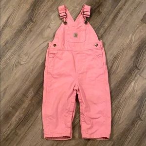 Girl  Toddler Washed Canvas Flannel Lined Overall